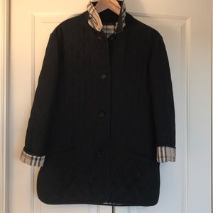 Burberry Black Quilted Light Weight Jacket SZ S